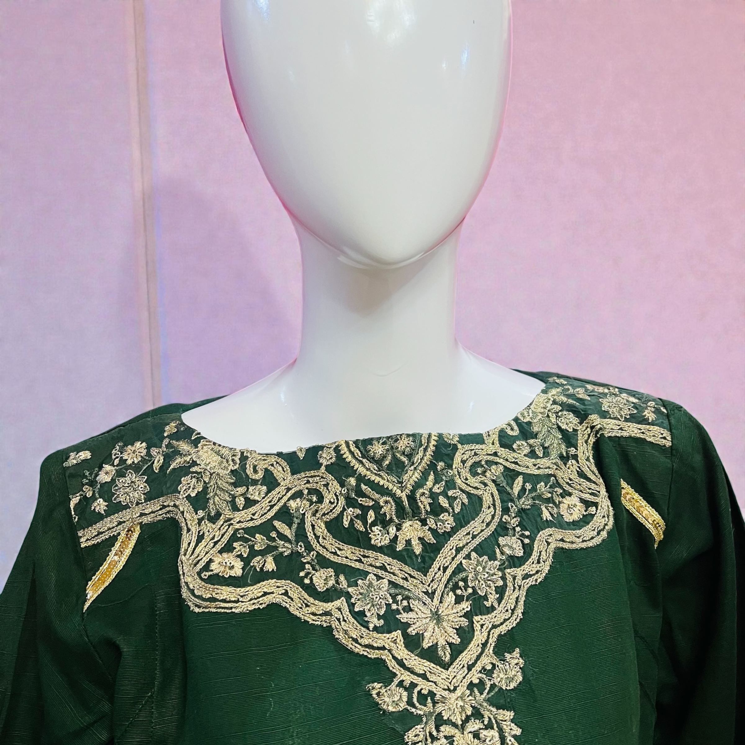 Green shirt embroidered