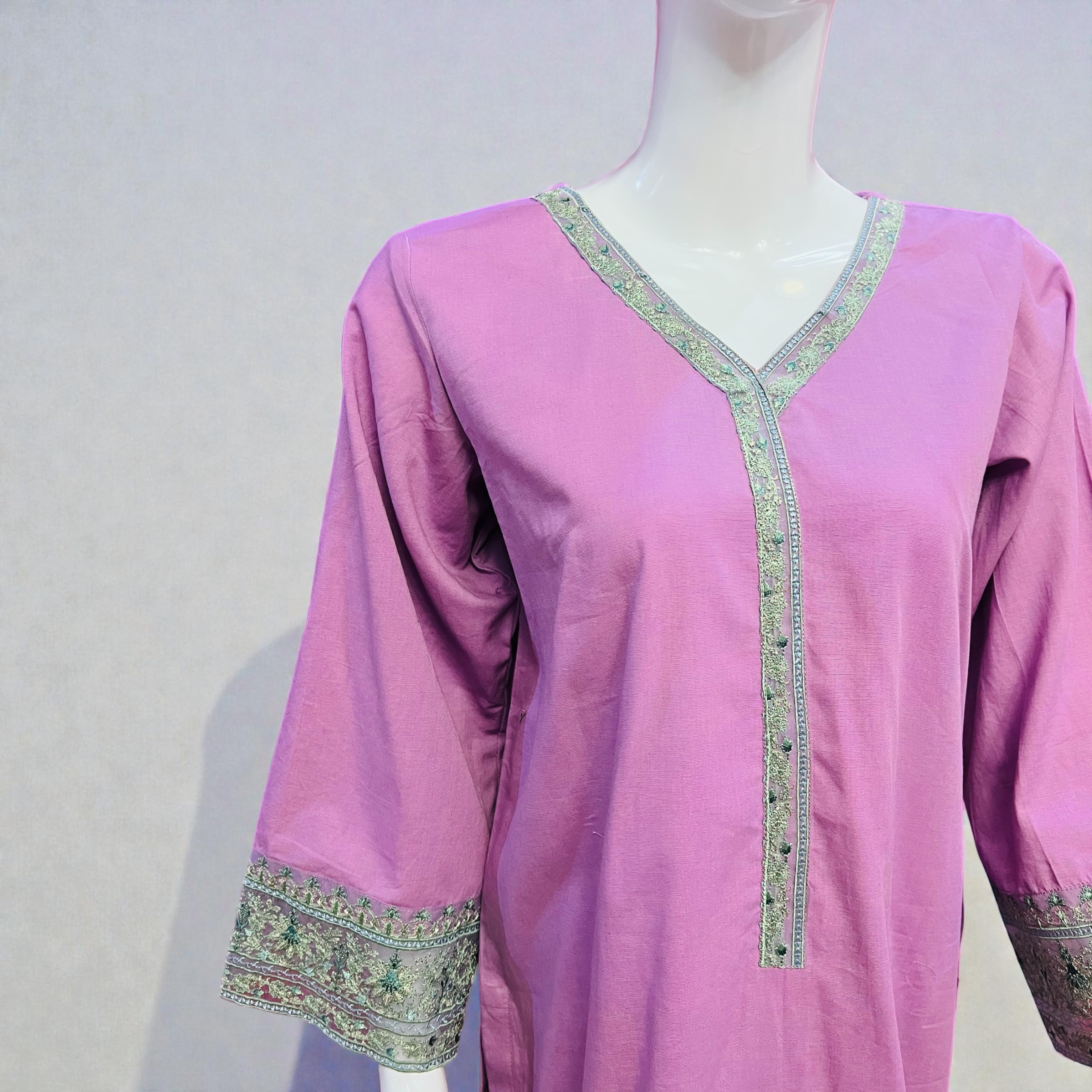 Embroidered Mauve 2PC